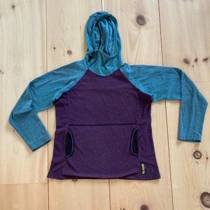 Melanzana Micro Grid Fleece Hoody - Women's Small - Purple/Blue